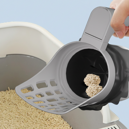 📢📢50% OFF !! ⏰ Self-Cleaning Litter Scoop with Waste Bin – Easy One-Handed Use 🧹🗑️ 【Don‘t Miss Out】