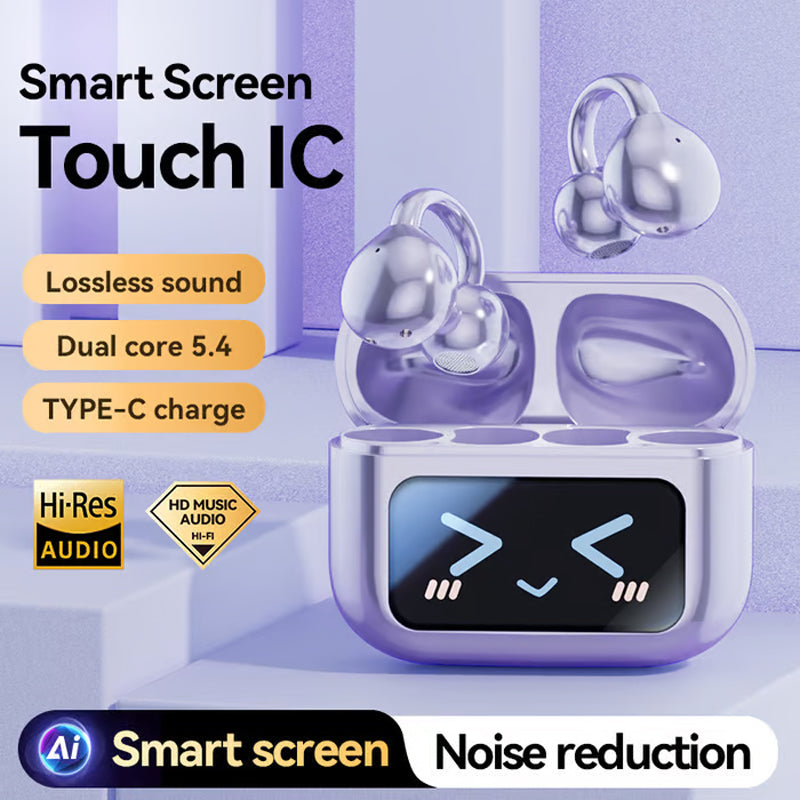 🎧💜LAST DAY - 50% off💜🔥Bone Conduction Wireless Bluetooth Ear Clip Earphones with Touch Screen