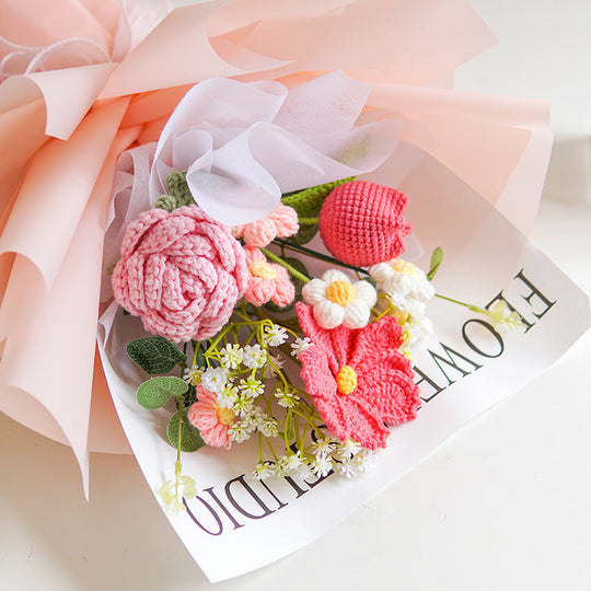 💕Offre spéciale Fête des Mères : 30 % de réduction !💕Bouquet de fleurs délicat au crochet fait main💐