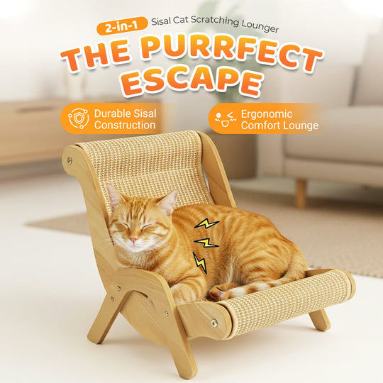 🐱 MAINTENANT À -50 % ! ⏰ Griffoir et coussin 2 en 1 en sisal pour chats – Griffoir &  Sisal résistant et confortable &  Gain de place 🛏️