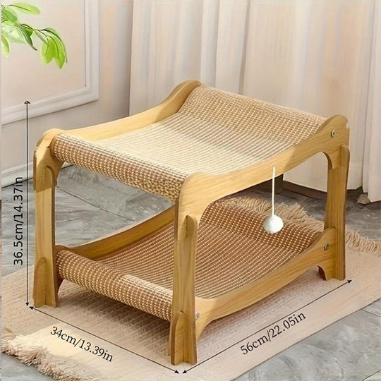 🐱 MAINTENANT À -50 % ! ⏰ Griffoir et coussin 2 en 1 en sisal pour chats – Griffoir &  Sisal résistant et confortable &  Gain de place 🛏️