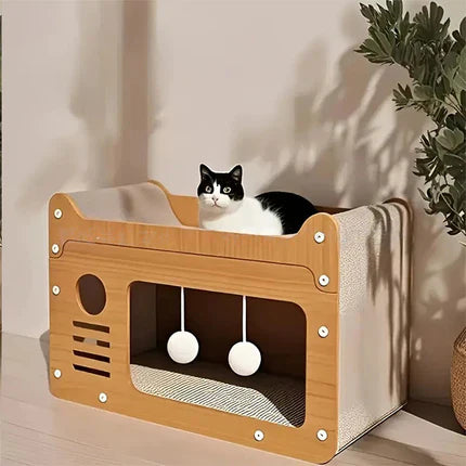 🐱 MAINTENANT À -50 % ! ⏰ Griffoir et coussin 2 en 1 en sisal pour chats – Griffoir &  Sisal résistant et confortable &  Gain de place 🛏️
