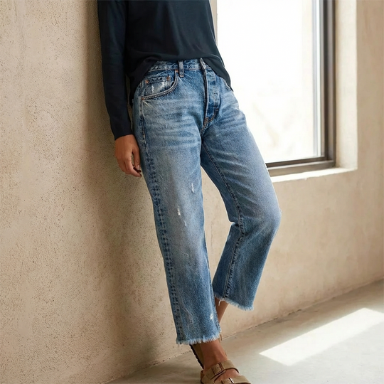Women’s Retro Cropped Straight-Leg Jeans