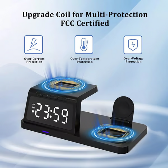 🥳2026 HOT SALE🥳7-in-1 Fast-Charging Wireless Charging Station With Clock