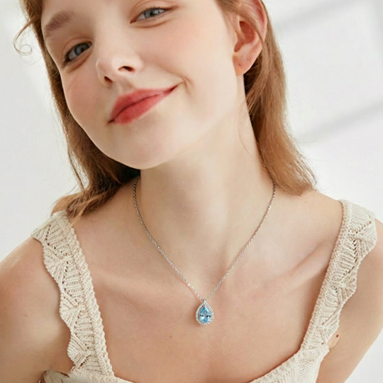 💎✨ Timeless Elegance | Blue Teardrop Pendant for Women | Shine Every Day 【New 2026 | 30% OFF】