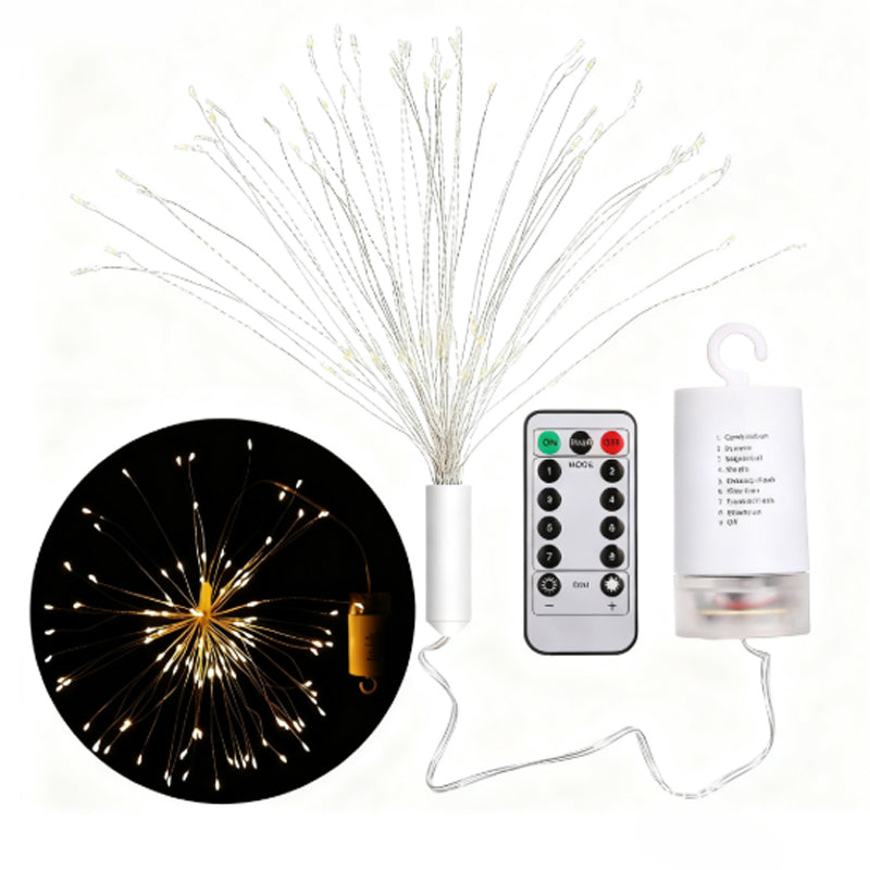 🔥Guirnalda de luces solares de fuegos artificiales para el patio &  Fiestas
