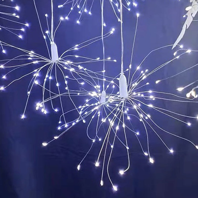 🔥Guirnalda de luces solares de fuegos artificiales para el patio &  Fiestas