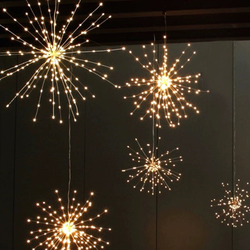 🔥Guirnalda de luces solares de fuegos artificiales para el patio &  Fiestas