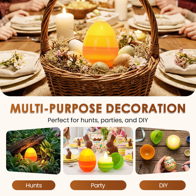 Uova di Pasqua illuminate con candele LED