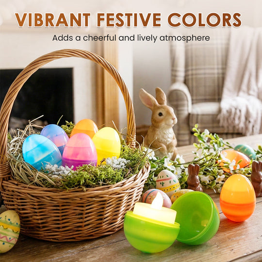 Uova di Pasqua illuminate con candele LED