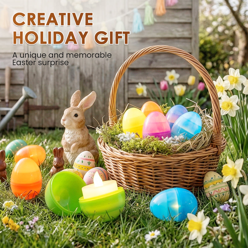 Uova di Pasqua illuminate con candele LED