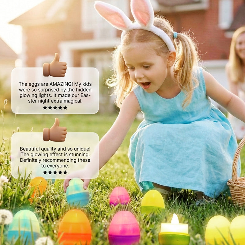 Uova di Pasqua illuminate con candele LED