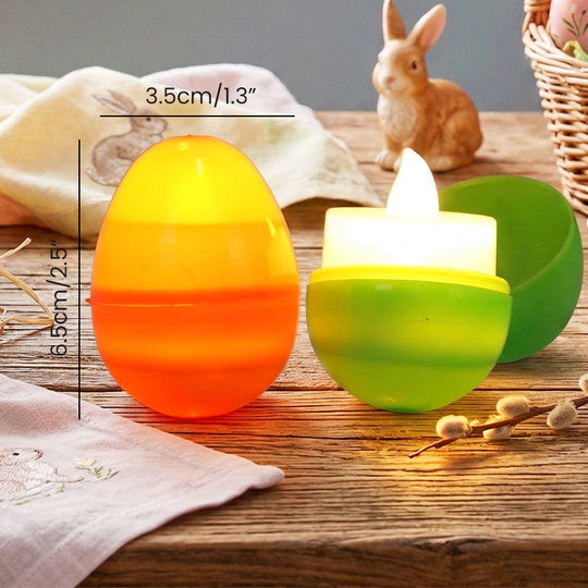 Uova di Pasqua illuminate con candele LED
