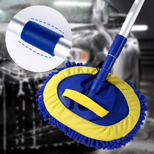 🚗 SCONTO DEL 49% ORA! 🧽 Mocio per autolavaggio telescopico in alluminio resistente con manico lungo – in morbida microfibra, antigraffio &  Lunghezza regolabile ✨