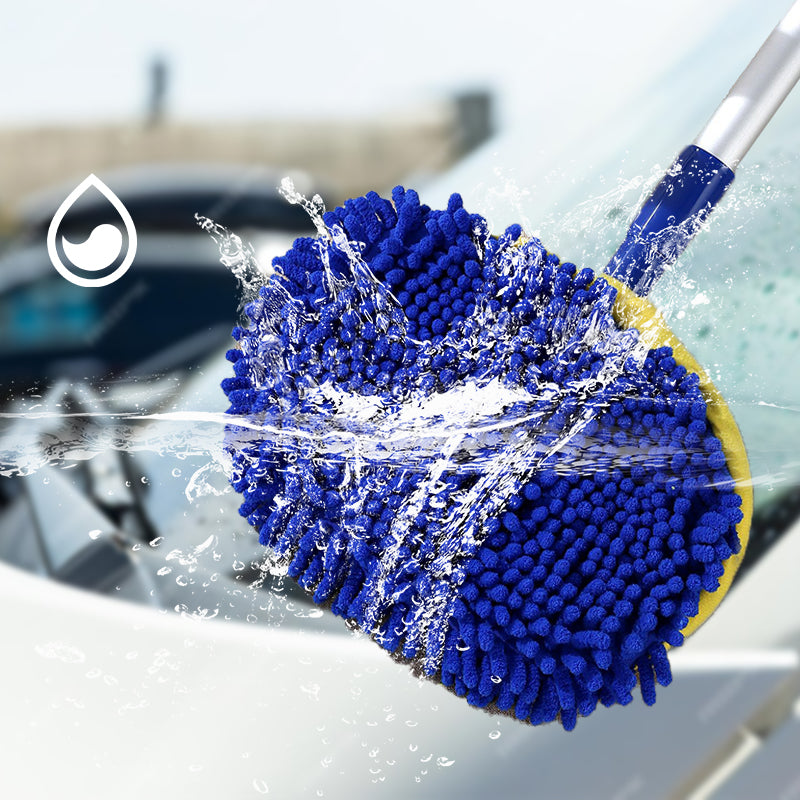 🚗 SCONTO DEL 49% ORA! 🧽 Mocio per autolavaggio telescopico in alluminio resistente con manico lungo – in morbida microfibra, antigraffio &  Lunghezza regolabile ✨