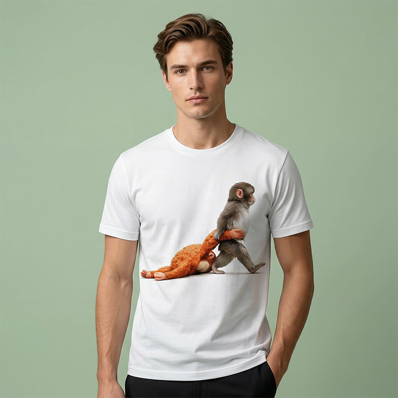 Verspieltes, kurzärmliges Oberteil mit Animal-Print