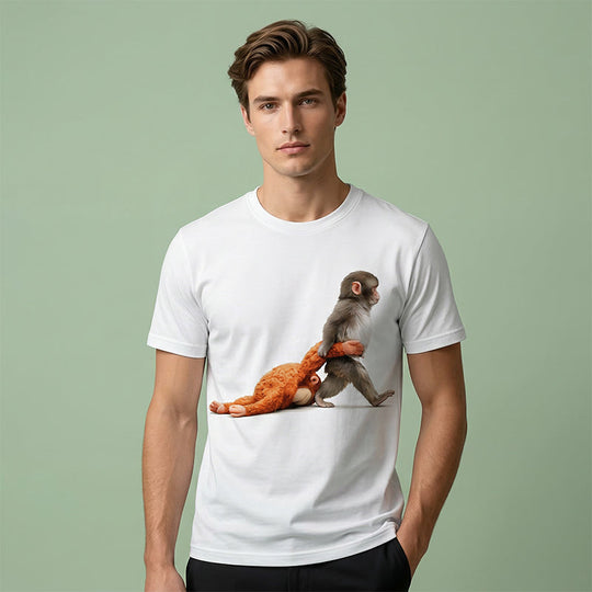 Verspieltes, kurzärmliges Oberteil mit Animal-Print