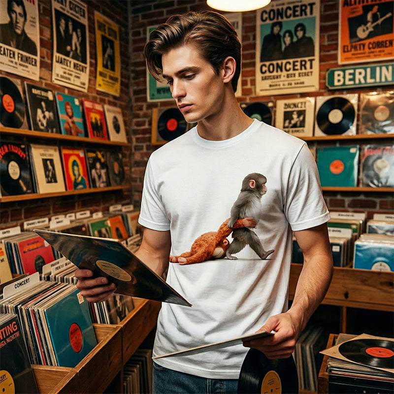Verspieltes, kurzärmliges Oberteil mit Animal-Print