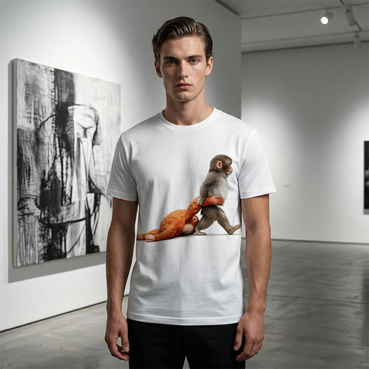 Verspieltes, kurzärmliges Oberteil mit Animal-Print