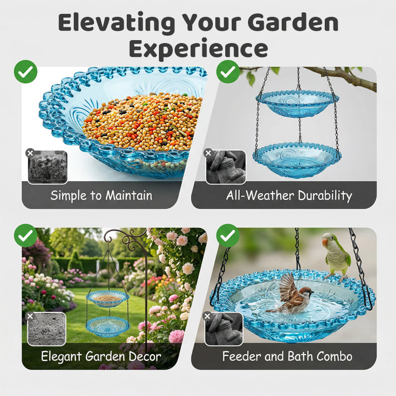 Comedero para pájaros colgante estilo vintage & Baño