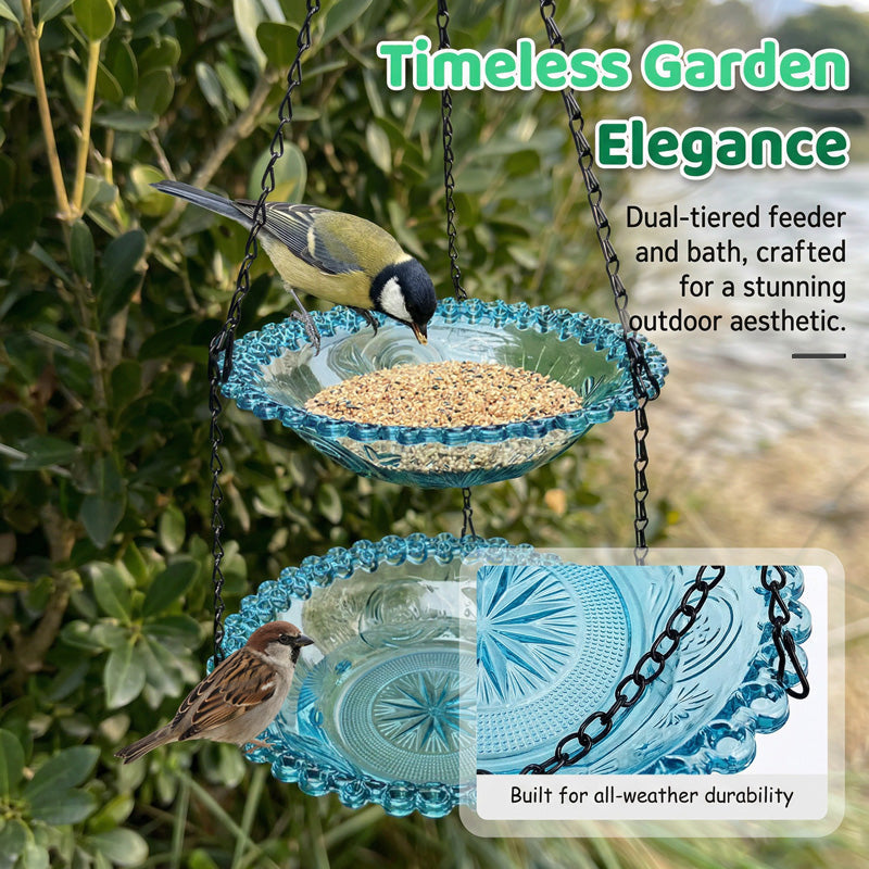 Comedero para pájaros colgante estilo vintage & Baño