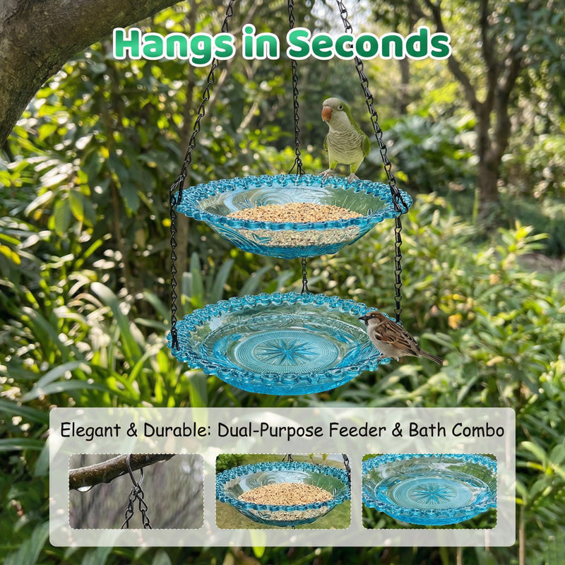 Comedero para pájaros colgante estilo vintage & Baño