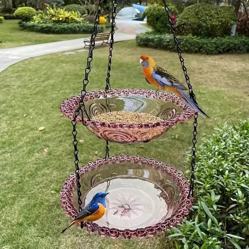 Comedero para pájaros colgante estilo vintage & Baño
