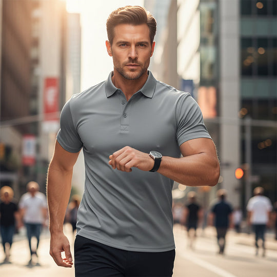 🔥Men's Quick-Dry Short-Sleeve Lapel T-Shirt