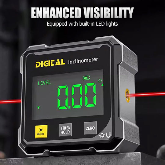 🥳2026 HOT SALE🥳💞50K+ SOLD!🌿 4-Side Magnetic Digital Angle Finder with Laser