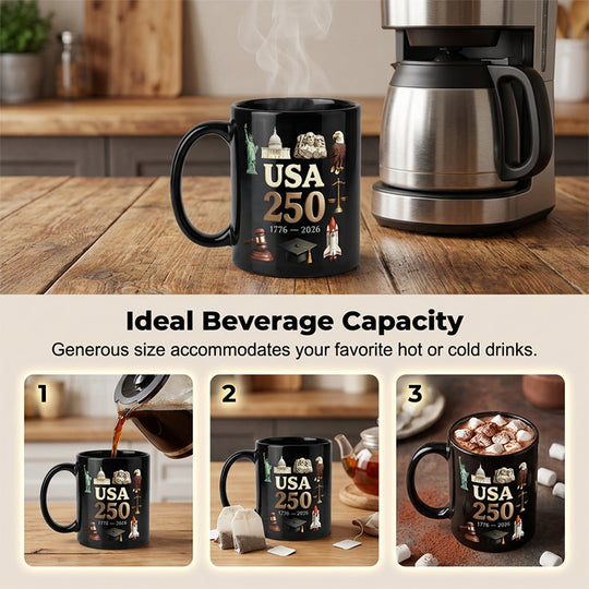 🔥Oferta por tiempo limitado: taza de café estadounidense de 325 ml (11 oz) conmemorativa del 250 aniversario.