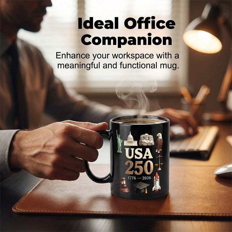 🔥Oferta por tiempo limitado: taza de café estadounidense de 325 ml (11 oz) conmemorativa del 250 aniversario.