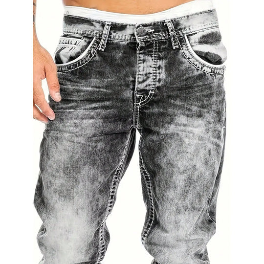 Men's Fashion Creative Stretch Denim Jeans,Minimalist Style Suitable For Summer, Emo Style— Free shipping for two pieces