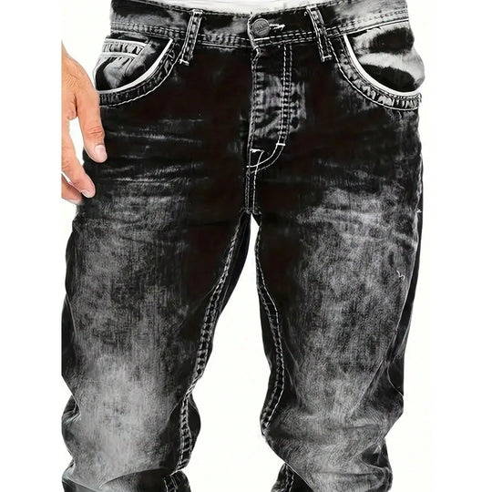 Men's Fashion Creative Stretch Denim Jeans,Minimalist Style Suitable For Summer, Emo Style— Free shipping for two pieces