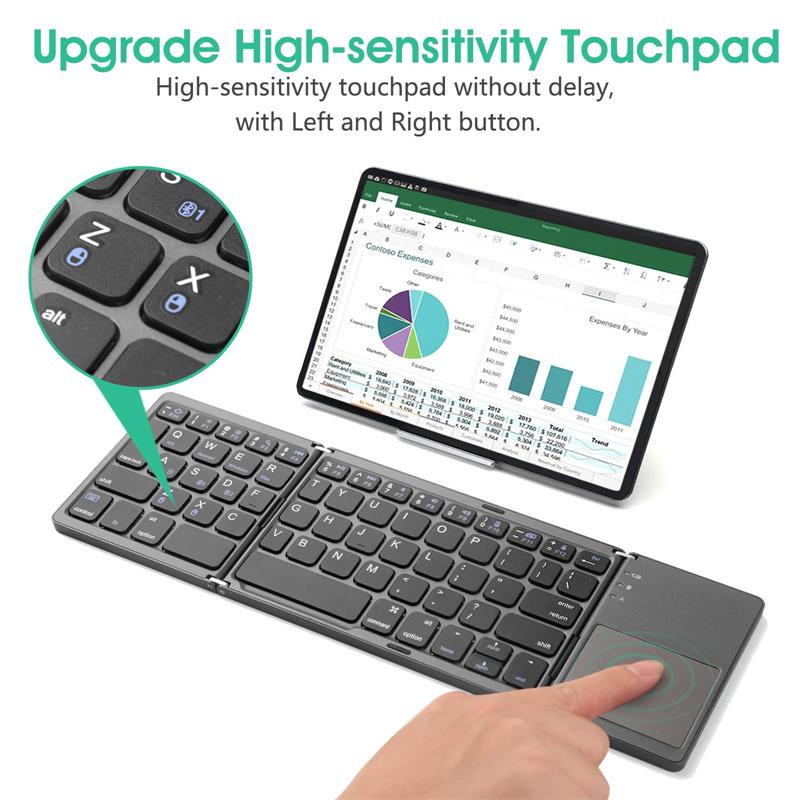 Clavier Bluetooth pliable avec pavé tactile