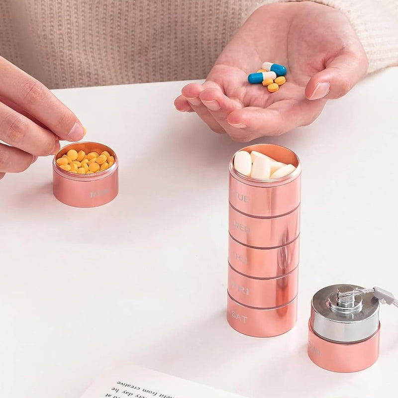 7-Day Waterproof Portable Aluminum Pill Organizer