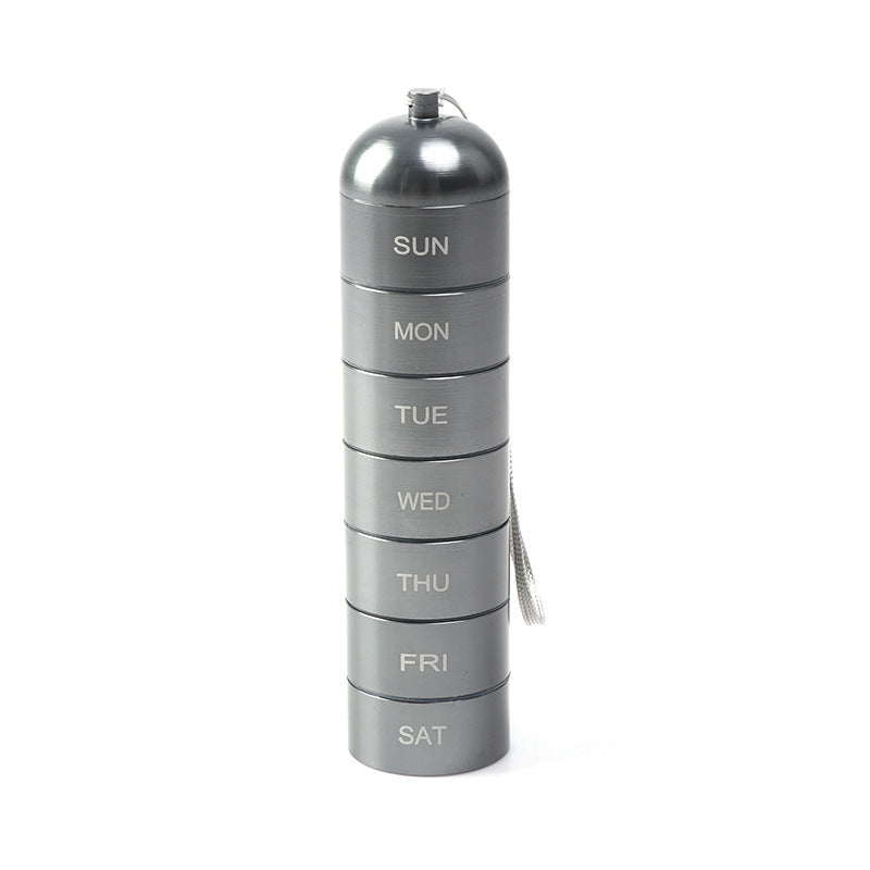 7-Day Waterproof Portable Aluminum Pill Organizer