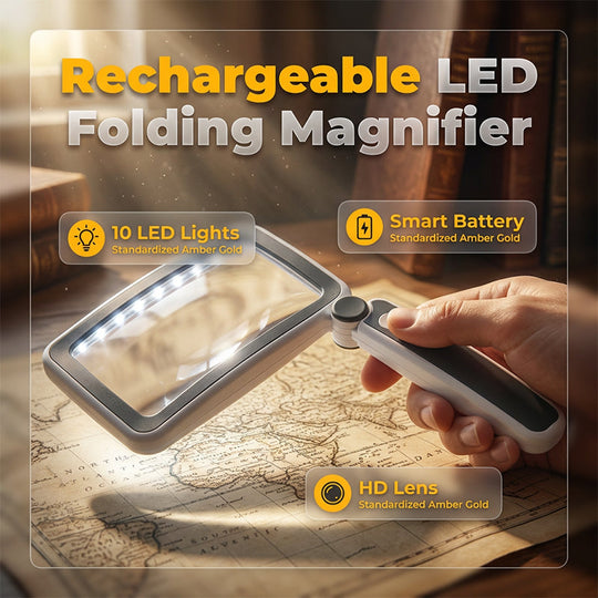 🔥HOT SALE🔍💡Foldable, Handheld Reading Magnifier with Illumination 📖✨