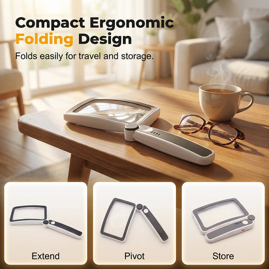 🔥HOT SALE🔍💡Foldable, Handheld Reading Magnifier with Illumination 📖✨