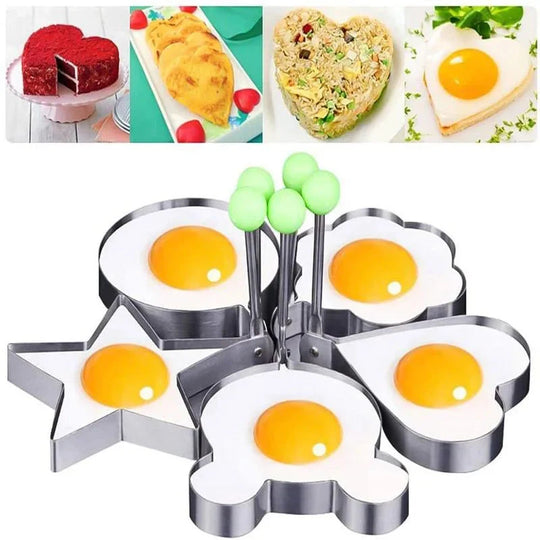 Stainless Steel Fried Egg Molds - Set of 5