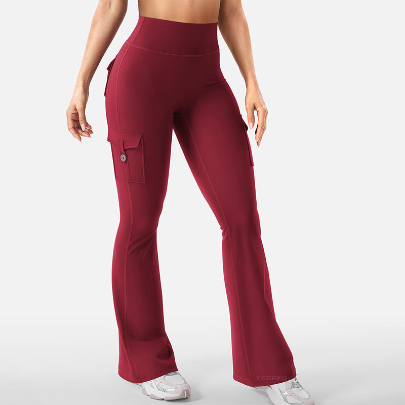 👖 Flattering Freedom | Women's High-Waist Flare Yoga Cargo Trousers