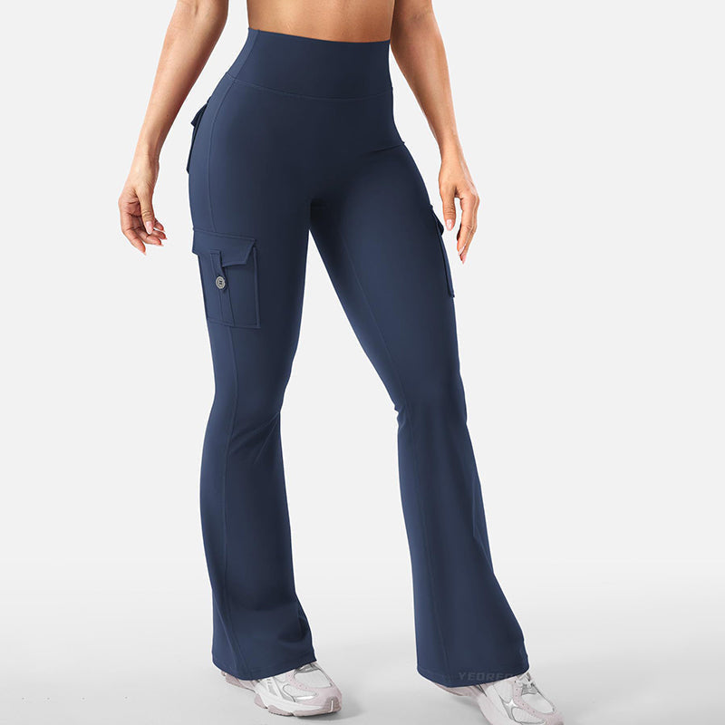 👖 Flattering Freedom | Women's High-Waist Flare Yoga Cargo Trousers