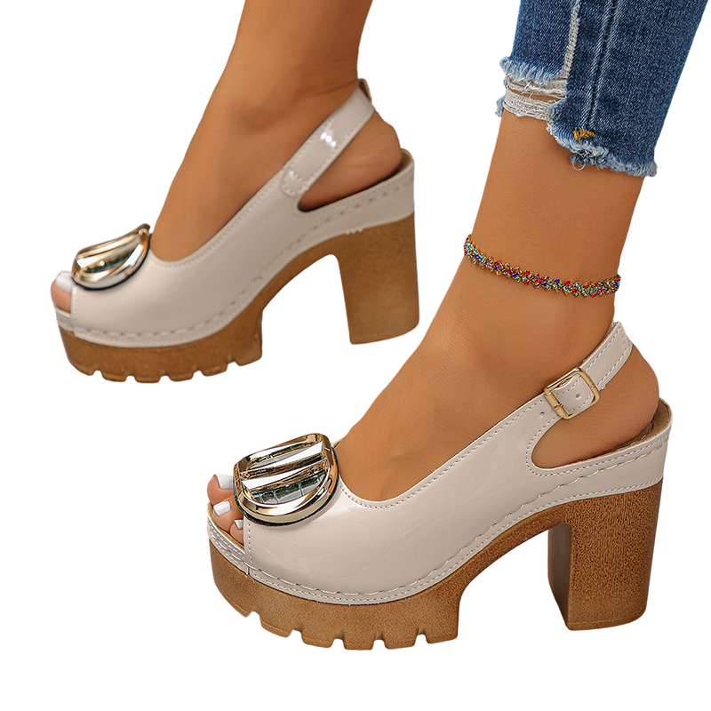 👡 60% OFF NOW! 🔥 Elegant Peep-Toe Buckle Heeled Sandals – Chic Design, Comfortable Heel & Perfect for Any Occasion ✨