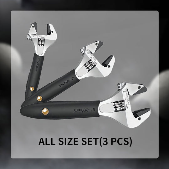 Multifunctional Wide Jaw Ratchet Adjustable Wrench