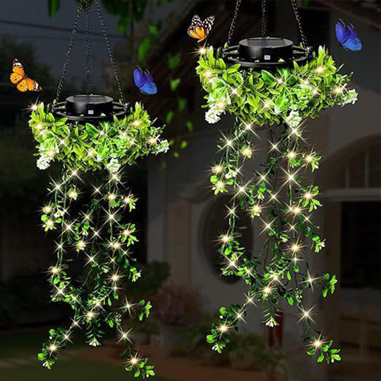 🔥LIMITED TIME 20% OFF! 🔥SOLAR-POWERED HANGING MILAN GRASS LIGHT! 💎 Lifelike Foliage, Auto On/Off & IP65 Waterproof ✨