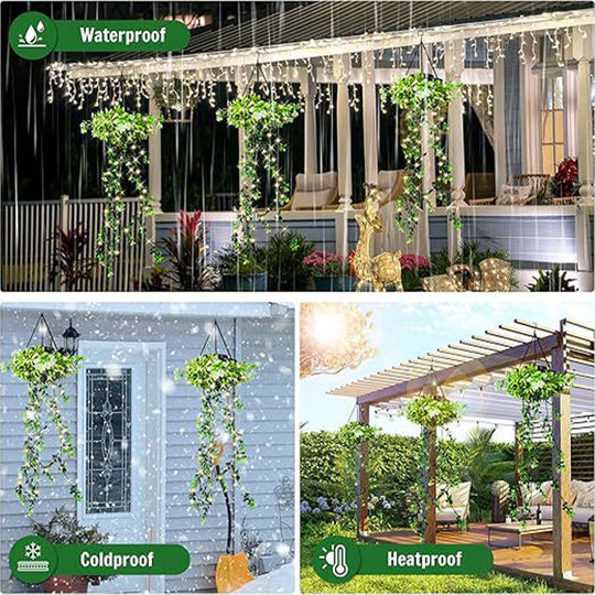 🔥LIMITED TIME 20% OFF! 🔥SOLAR-POWERED HANGING MILAN GRASS LIGHT! 💎 Lifelike Foliage, Auto On/Off & IP65 Waterproof ✨
