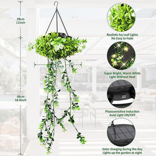 🔥LIMITED TIME 20% OFF! 🔥SOLAR-POWERED HANGING MILAN GRASS LIGHT! 💎 Lifelike Foliage, Auto On/Off & IP65 Waterproof ✨