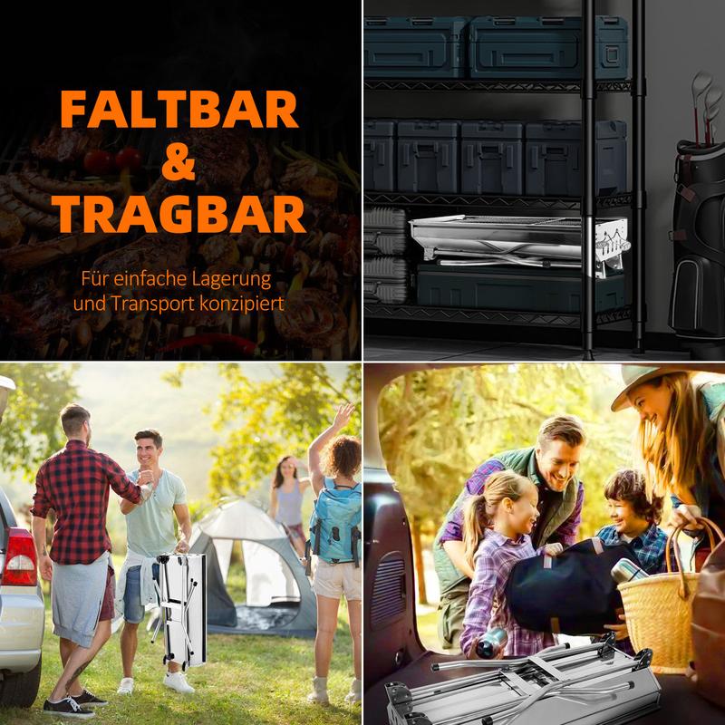 Tragbarer Klappgrill, Standgrill, Edelstahlgrill