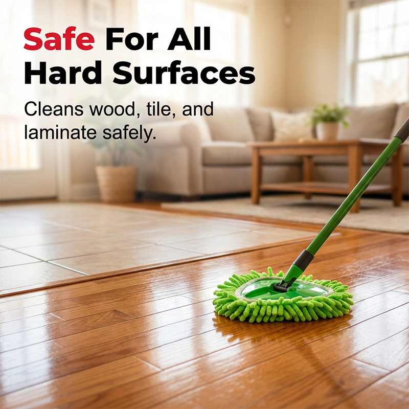 Chenille Spin Mop Head Replacement Unique Design Heads Turn Mop into Long-Handle Duster Dry Cleaning Trap Bucket & Handle
