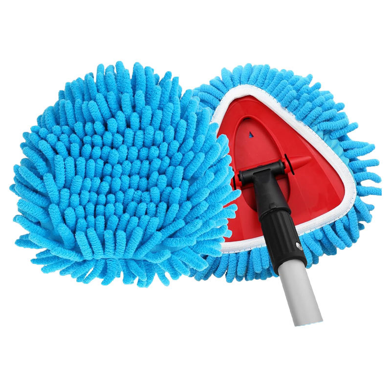Chenille Spin Mop Head Replacement Unique Design Heads Turn Mop into Long-Handle Duster Dry Cleaning Trap Bucket & Handle