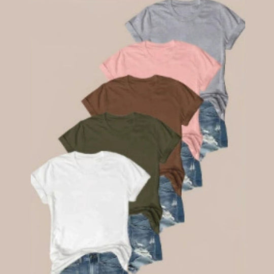 👕 50% OFF NOW! 🌈 5-Pack Versatile Solid Color T-Shirt – Soft Cotton, Breathable & Perfect for Daily Wear✨